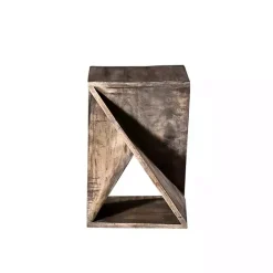 Online Kirklands Home Geometric Twist Wood Accent Table Tan