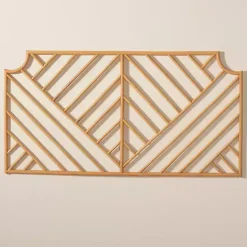 Sale Kirklands Home Geometric Weave Rat Queen Headboard Tan