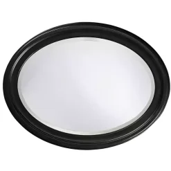 Discount Kirklands Home George Ridged Oval Wall Mirror Black