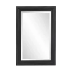 Hot Kirklands Home George Ridged Rectangular Wall Mirror Black