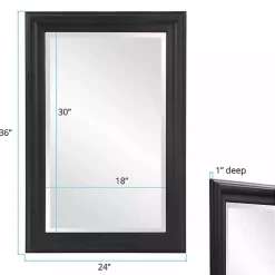 Hot Kirklands Home George Ridged Rectangular Wall Mirror Black