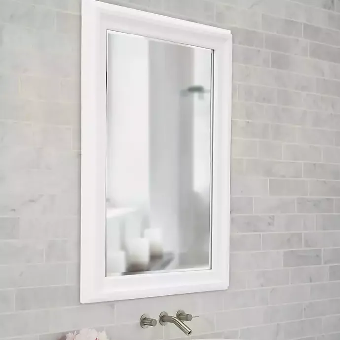 Sale Kirklands Home George Ridged Rectangular Wall Mirror White