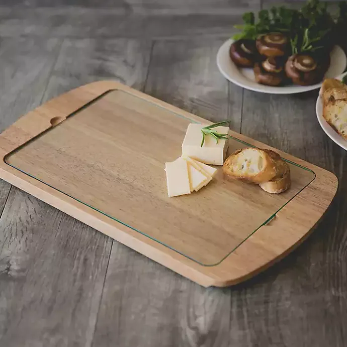 Outlet Kirklands Home Georgia Bulldogs Wood and Glass Serving Board