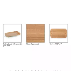 Outlet Kirklands Home Georgia Bulldogs Wood and Glass Serving Board
