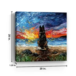 Discount Kirklands Home German Shepherd Beach Days Canvas Art Print Multi