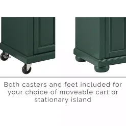 Hot Kirklands Home Gia Forest Green Wood Kitchen Island
