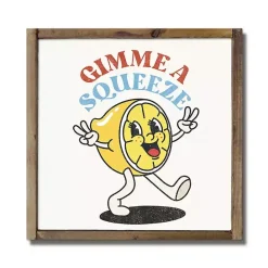 Clearance Kirklands Home Gimme a Squeeze Lemon Framed Wall Plaque