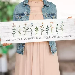 Sale Kirklands Home Give God Your Weakness Wall Plaque