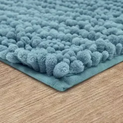 Discount Kirklands Home Glacier Lofty Pile Chenille Bath Mat, 60 in. Blue