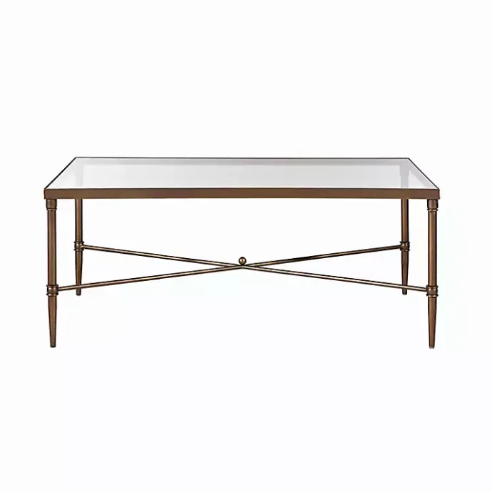 Discount Kirklands Home Glass and Metal Rectangle Porter Coffee Table Gold