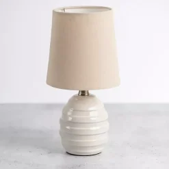 Hot Kirklands Home Glazed Ivory Stride Mini Table Lamp Tan