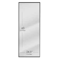New Kirklands Home Glossy Black Frame Leaning Mirror