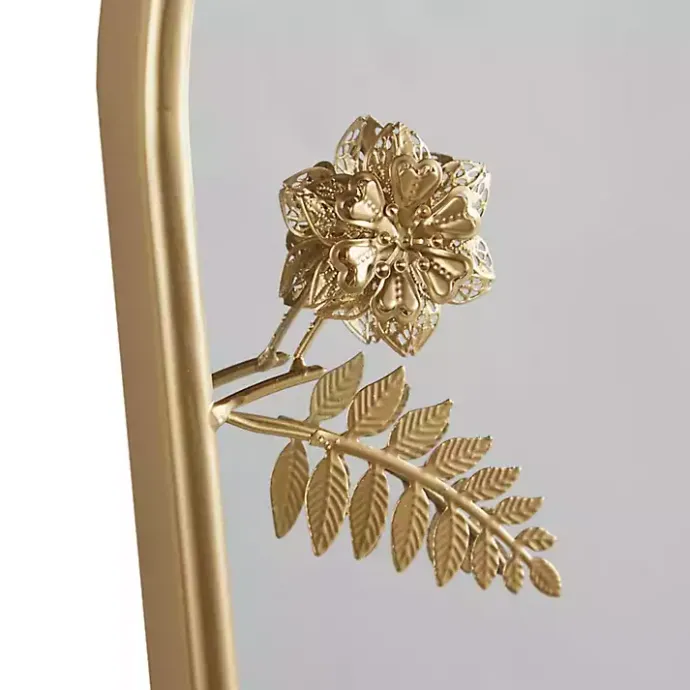 Kirklands Home Gold Adaline Floral Arched Wall Mirror