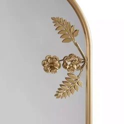 Kirklands Home Gold Adaline Floral Arched Wall Mirror
