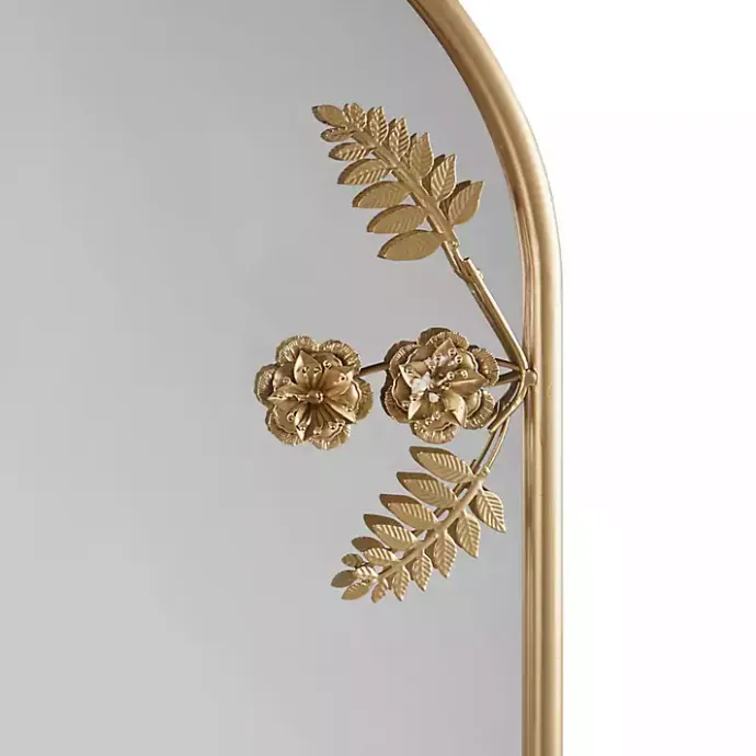 Kirklands Home Gold Adaline Floral Arched Wall Mirror