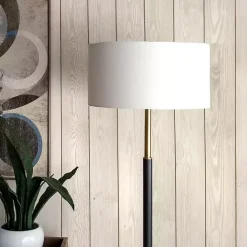 Clearance Kirklands Home Gold and Black Simple Stem Floor Lamp White