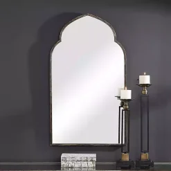 Hot Kirklands Home Gold and Bronze Metal Arch Mirror