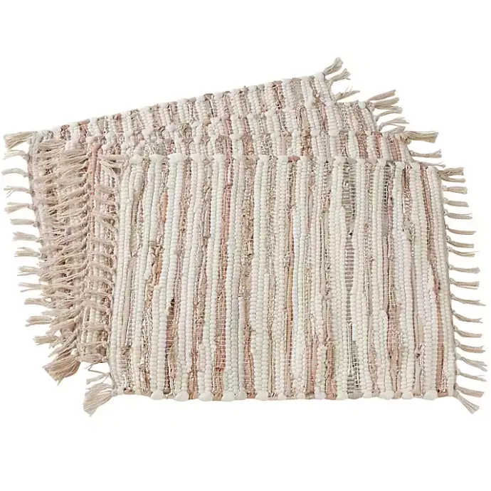 New Kirklands Home and Leather Woven Placemats, Set of 4 Gold
