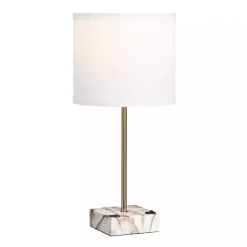 Online Kirklands Home Gold and Marble USB Charging Table Lamp White