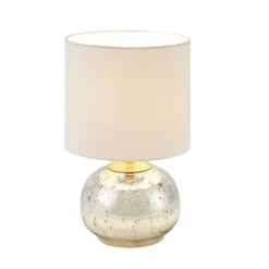 Outlet Kirklands Home Gold and Silver Mercury Glass Table Lamp White