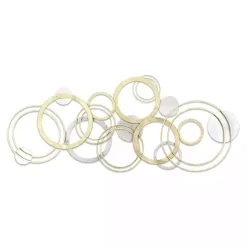 Hot Kirklands Home Gold and Silver Metal Multi Ring Wall Plaque