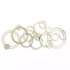 Hot Kirklands Home Gold and Silver Metal Multi Ring Wall Plaque