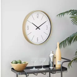 Discount Kirklands Home Gold and White Classic Wall Clock