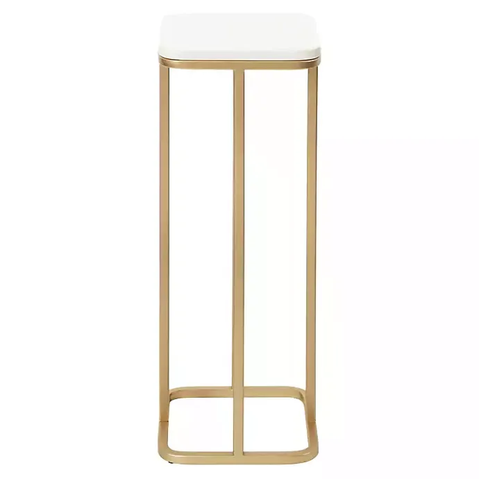 Kirklands Home and White Credele Accent Table Gold