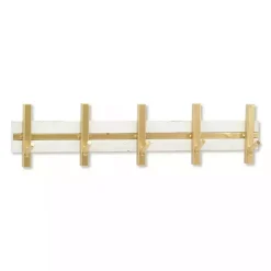 Hot Kirklands Home Gold and White 5-Hook Coat Rack