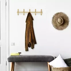 Hot Kirklands Home Gold and White 5-Hook Coat Rack