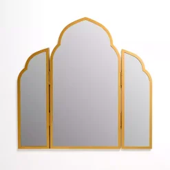 Discount Kirklands Home Arched Trifold Wall Mirror Gold