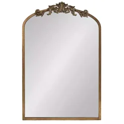 Kirklands Home Gold Arendahl Arched Mirror Jewelry Cabinet