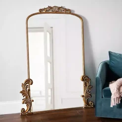 New Kirklands Home Gold Bordeaux Ornate Leaner Mirror, 46x63 in.