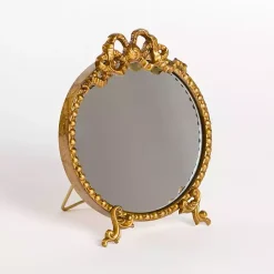 Best Kirklands Home Gold Bow Beaded Tabletop Mirror