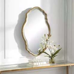 Best Kirklands Home Gold Curved Beveled Frame Mirror