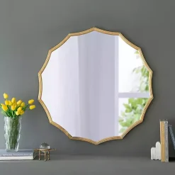 Outlet Kirklands Home Gold Curved Sunburst Wall Mirror