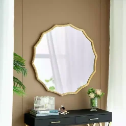Outlet Kirklands Home Gold Curved Sunburst Wall Mirror