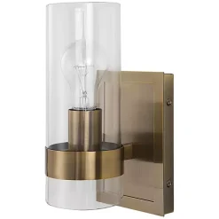 Online Kirklands Home Gold Cylinder Glass Shade Wall Sconce