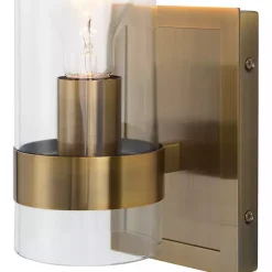 Online Kirklands Home Gold Cylinder Glass Shade Wall Sconce