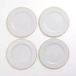 Kirklands Home Gold Edge Chargers, Set of 4 White