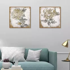 Discount Kirklands Home Gold Fleur Floral 2-pc. Canvas Art Print Set