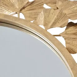 Discount Kirklands Home Gold Foil Leaf Framed Round Wall Mirror