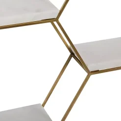Clearance Kirklands Home Frame Marble Honeycomb Wall Shelf Gold
