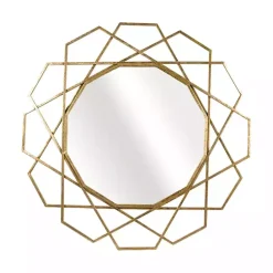 Sale Kirklands Home Gold Geometric Frame Wall Mirror