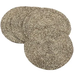 Outlet Kirklands Home Gold Glass Beaded Round Placemats, Set of 4