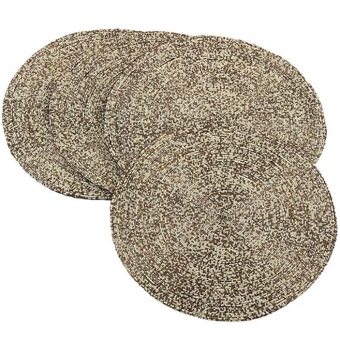 Outlet Kirklands Home Gold Glass Beaded Round Placemats, Set of 4