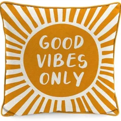Online Kirklands Home Gold Good Vibes Only Sunny Outdoor Pillow