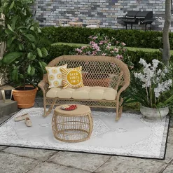 Online Kirklands Home Gold Good Vibes Only Sunny Outdoor Pillow