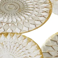Online Kirklands Home Gray White Metal Connected Circle Wall Plaque Gold