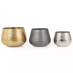 New Kirklands Home Hammered Metal Retta Planter Gold
